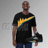 Full Print Shirt To Match Jordan Aqua 5s - Black Fives