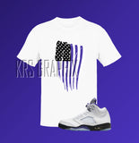 Concord 5 Shirt | Jordan 5 Concord T-Shirt | Jordan 5 Concord Sneaker Match Tee Flag