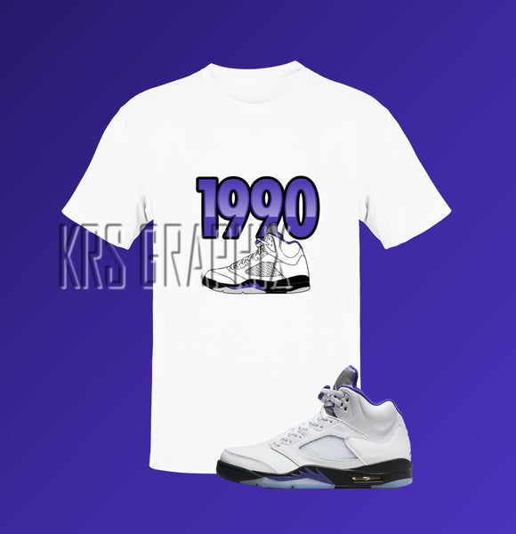 Concord 5 Shirt | Jordan 5 Concord T-Shirt | Jordan 5 Concord Sneaker Match Tee 1990