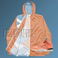 Windbreaker Hoodie To Match Jordan Crimson Bliss 5s Retro