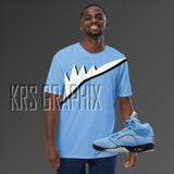 Full Print Sneaker Match AOP Shirt To Match Jordan UNC 5s Retro -  'Fives'