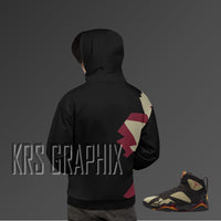 All Over Print Hoodie To Match Jordan Black Olive 7s Retro