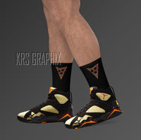 Socks To Match Jordan Black Olive 7s Retro