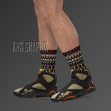 Socks To Match Jordan Black Olive 7s Retro