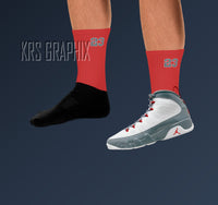 Socks To Match Jordan Fire Red 9s Retro