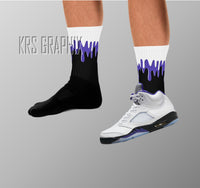 Jordan 5 Concord Socks | Socks to Match Jordan 5 Concord | Jordan Match Socks Drip