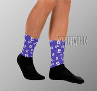 Jordan 5 Concord Socks | Socks to Match Jordan 5 Concord | Jordan Match Socks 23s Purple