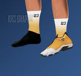 Socks To Match Jordan 14 Ginger | Ginger 14 Socks | Jordan 14 Socks | Jordan 14s Socks