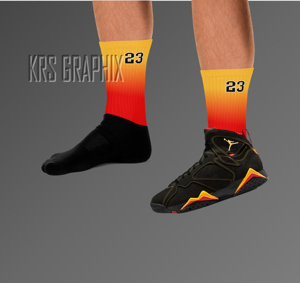 Socks To Match Jordan Citrus 7 Retro | Citrus 7 Socks | Jordan 7 Socks