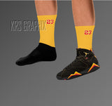 Socks To Match Jordan Citrus 7 Retro | Citrus 7 Socks | Jordan 7 Socks