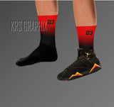 Socks To Match Jordan Citrus 7 Retro | Citrus 7 Socks | Jordan 7 Socks