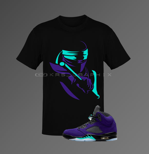 T-Shirt To Match Jordan 5 Alternate Grape - Ninja Warrior