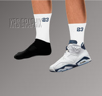 Socks Match Jordan 6 Midnight Navy - Midnight Navy 6s Socks 23